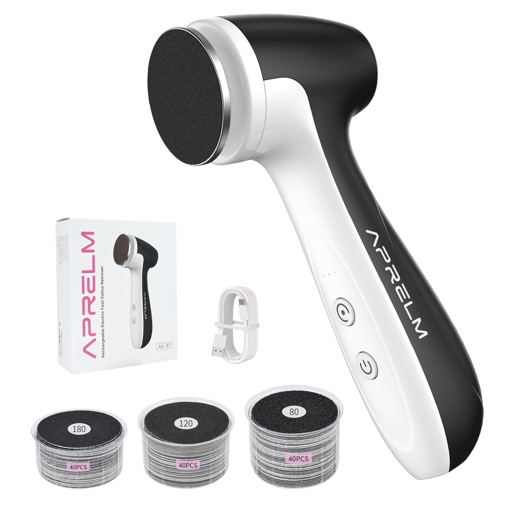 APRELM E7 Rechargeable Electric Foot Callus Remover, 3-Speed Foot File