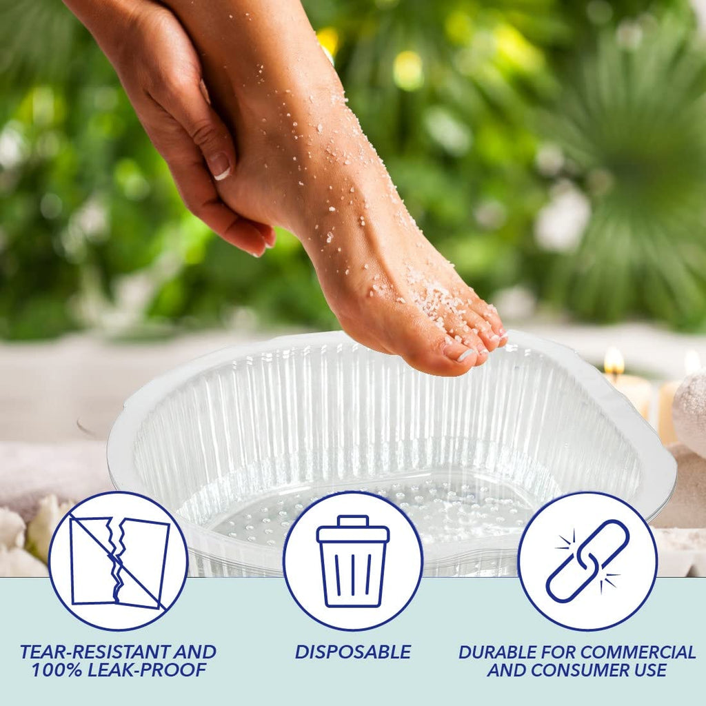ForPro Universal Disposable Pedi Bath Liners, 50% Thicker Plastic