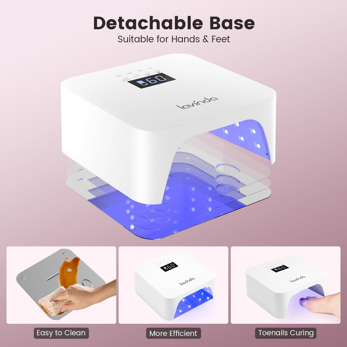 Lavinda Rechargeable UV LED Nail Lamp for Gel Polish
