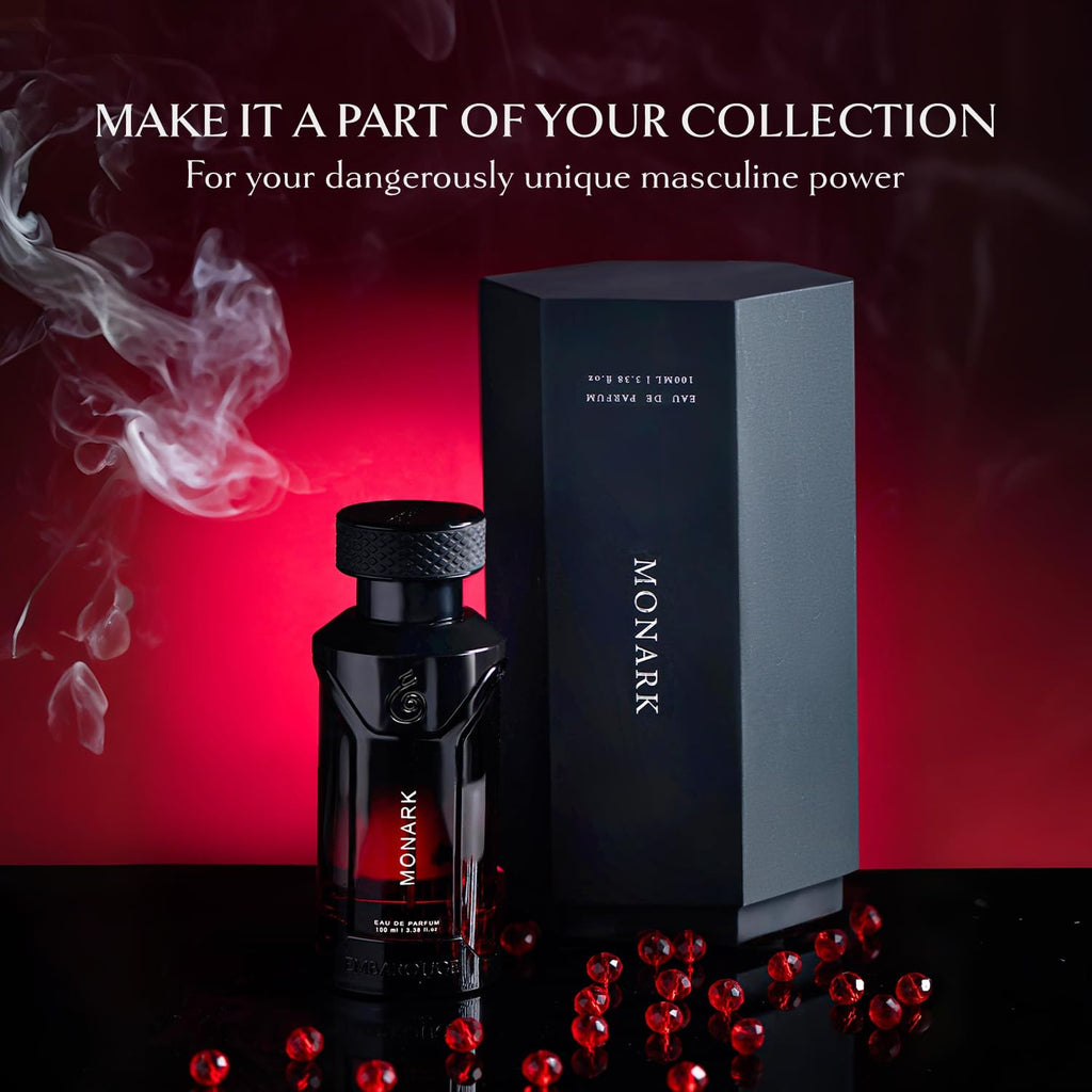 EMBAROUGE Monark Eau de Parfum, Woody Spicy Smoky Fragrance for Men