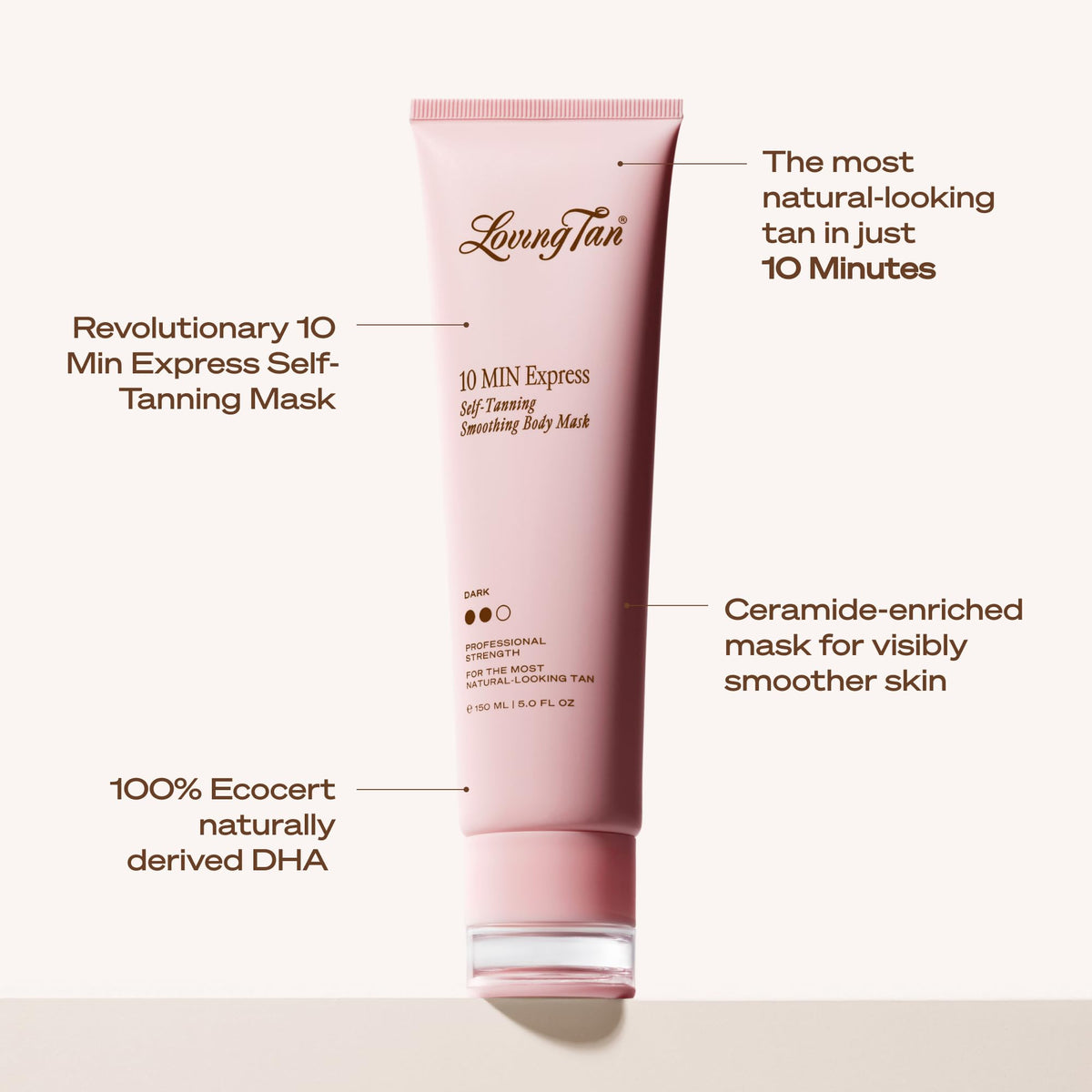 Loving Tan 10 Min Express Self Tanner Body Mask, Natural Bronze, 5 fl oz