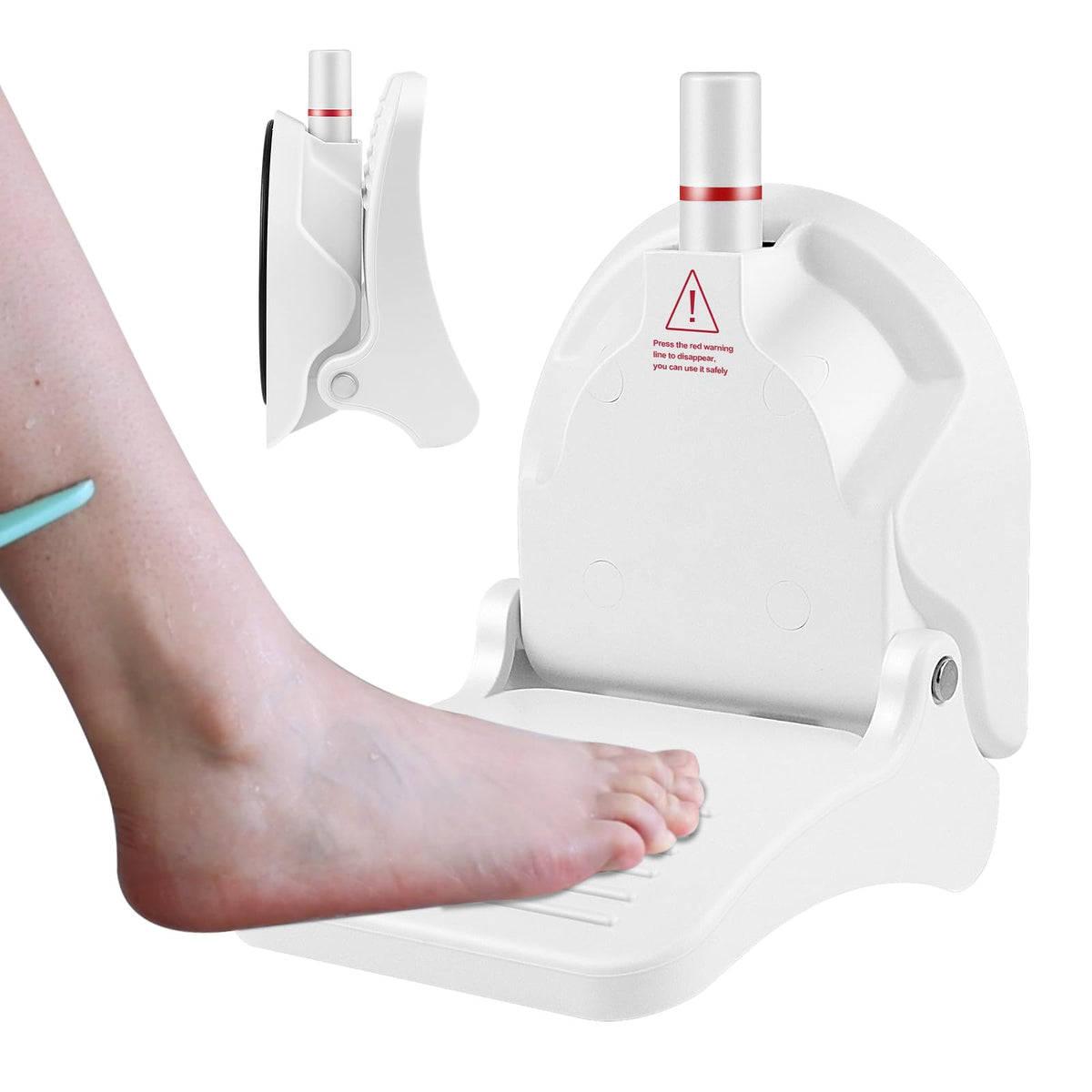 White Suction Cup Shower Foot Rest for Leg Shaving