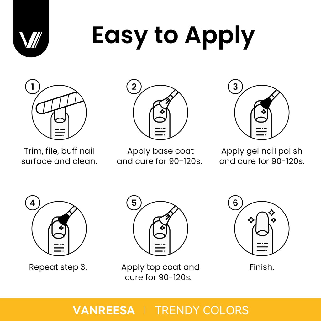VANREESA Gel Nail Polish Set for Manicure and Nail Art