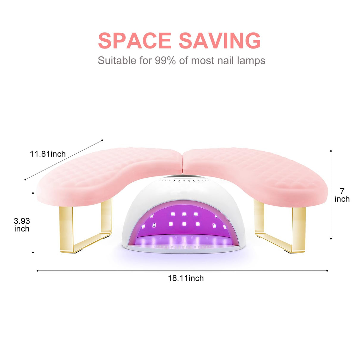 Pink Nail Tech Hand Rest, Memory Foam Manicure Arm Rest Cushion