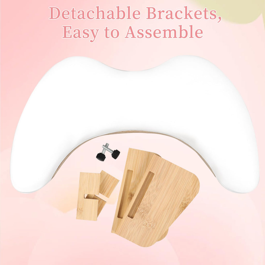 ANGNYA Nail Tech Arm Rest, U-Shaped Manicure Hand Rest with Detachable Brackets