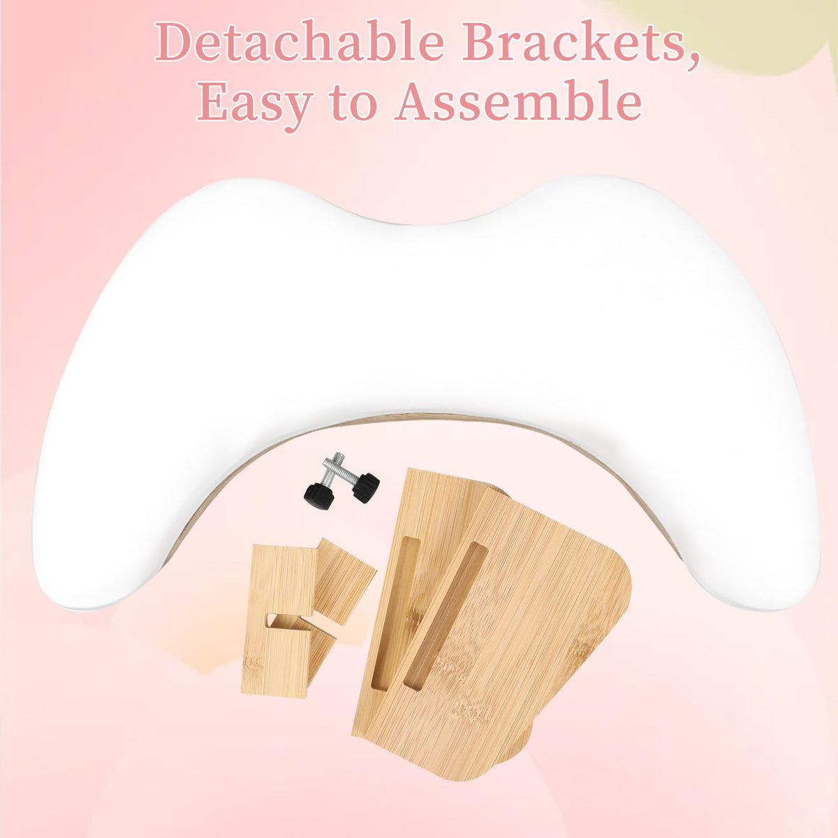 ANGNYA Nail Tech Arm Rest, U-Shaped Manicure Hand Rest with Detachable Brackets