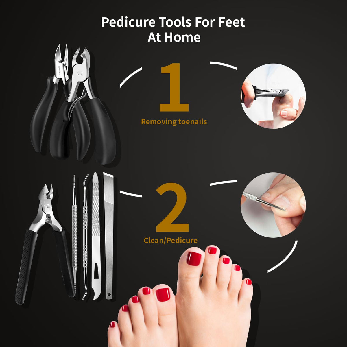 EBEWANLI Toe Nail Kit, Pedicure Tools for Toenail Care