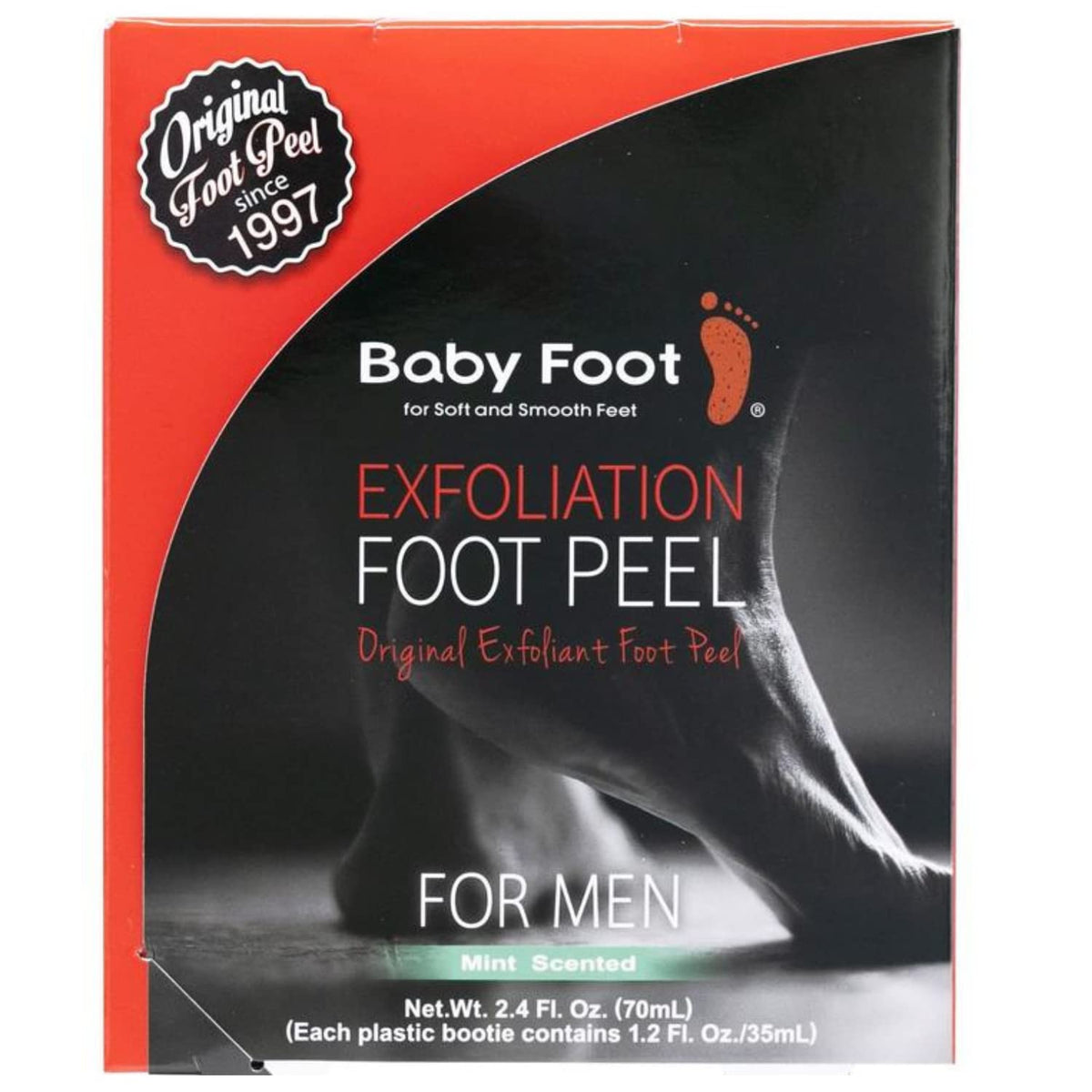 Baby Foot Original Foot Peel Exfoliator for Men, Mint Scented Pair