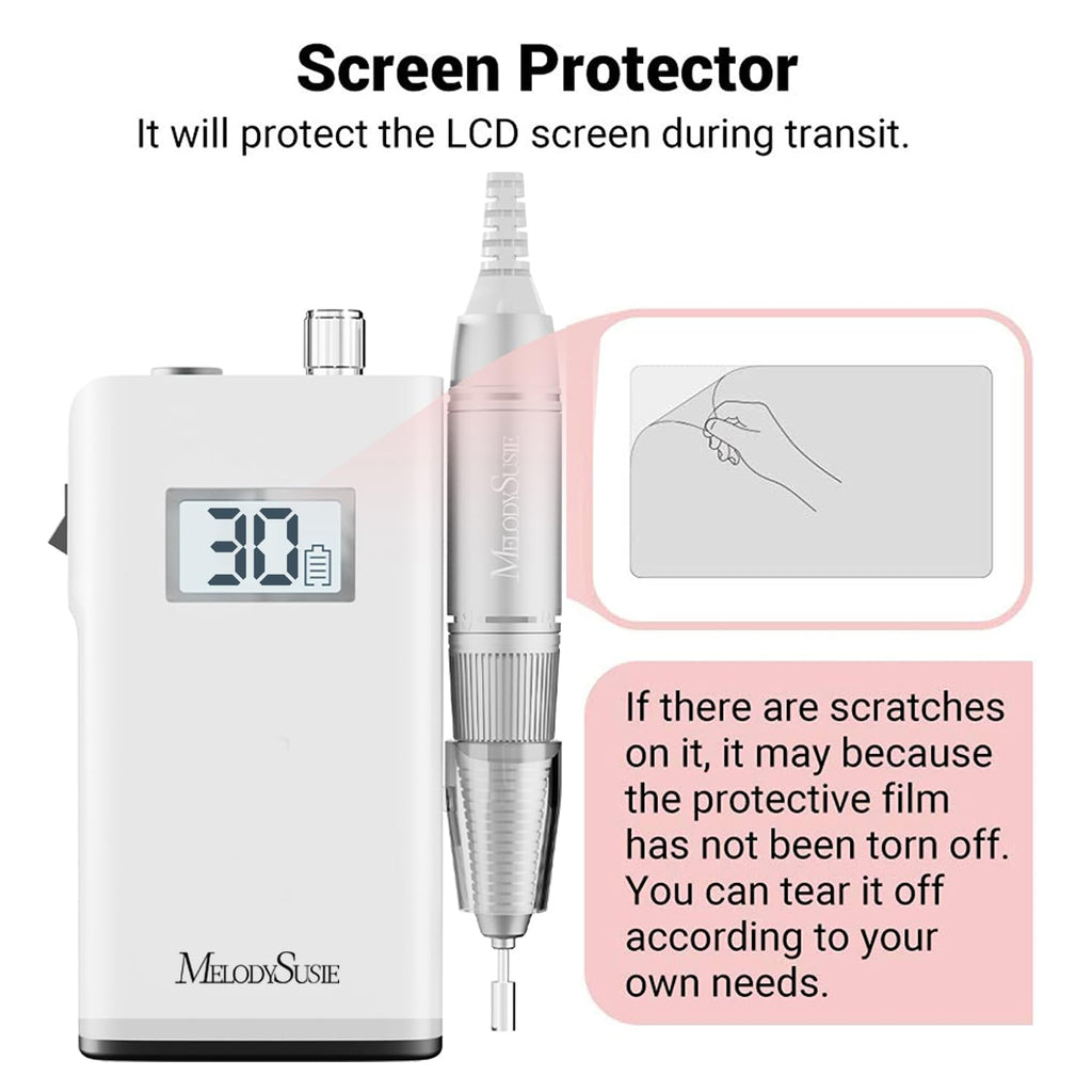 MelodySusie Rechargeable Clip-On Nail Drill, 30,000 RPM