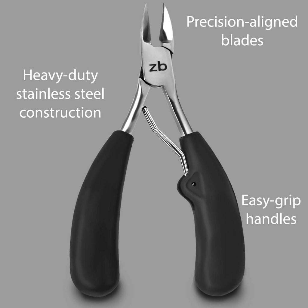 Zizzili Basics Thick Toenail Clippers with Black Easy-Grip Handle