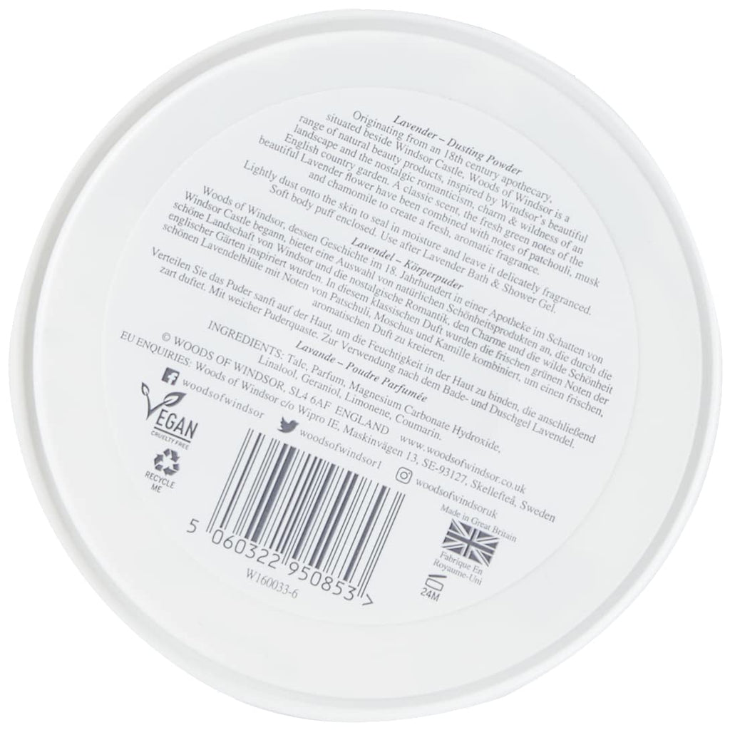 Woods of Windsor Lavender Body Dusting Powder with Puff, 3.5 oz