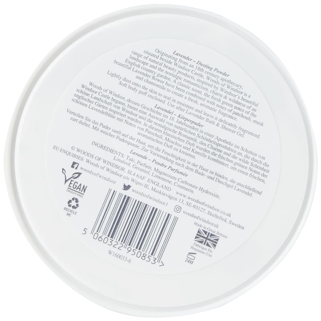 Woods of Windsor Lavender Body Dusting Powder with Puff, 3.5 oz
