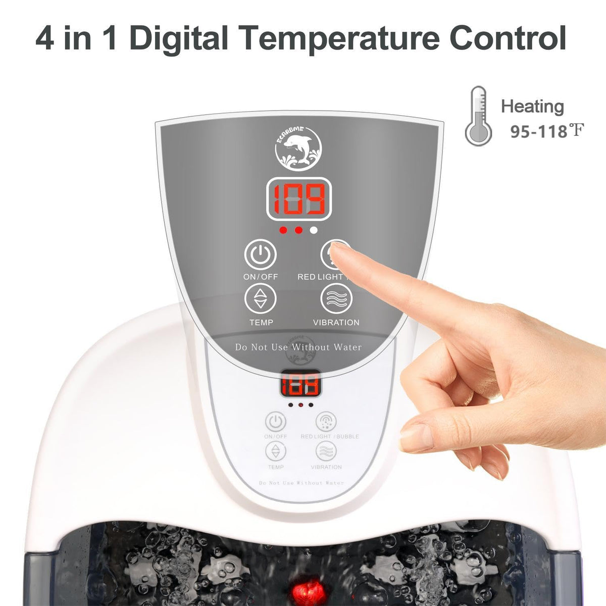 ECARBME Heated Foot Spa Bath Massager with Bubbles and Massage Rollers
