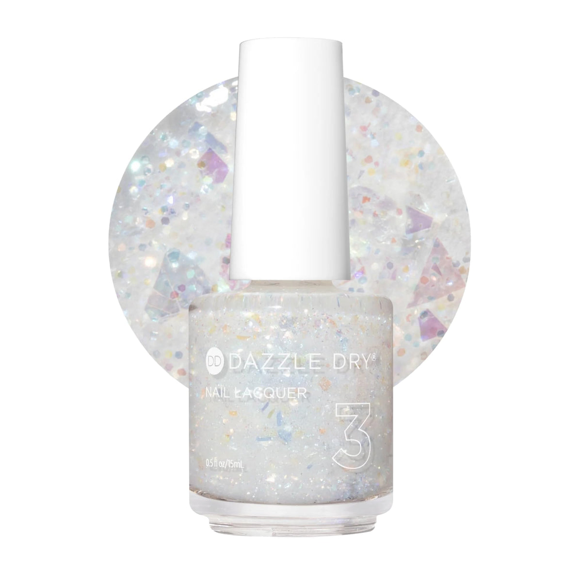 Dazzle Dry Nail Lacquer Step 3 – Cold As Ice Sheer Iridescent Glitter, 0.5 fl oz