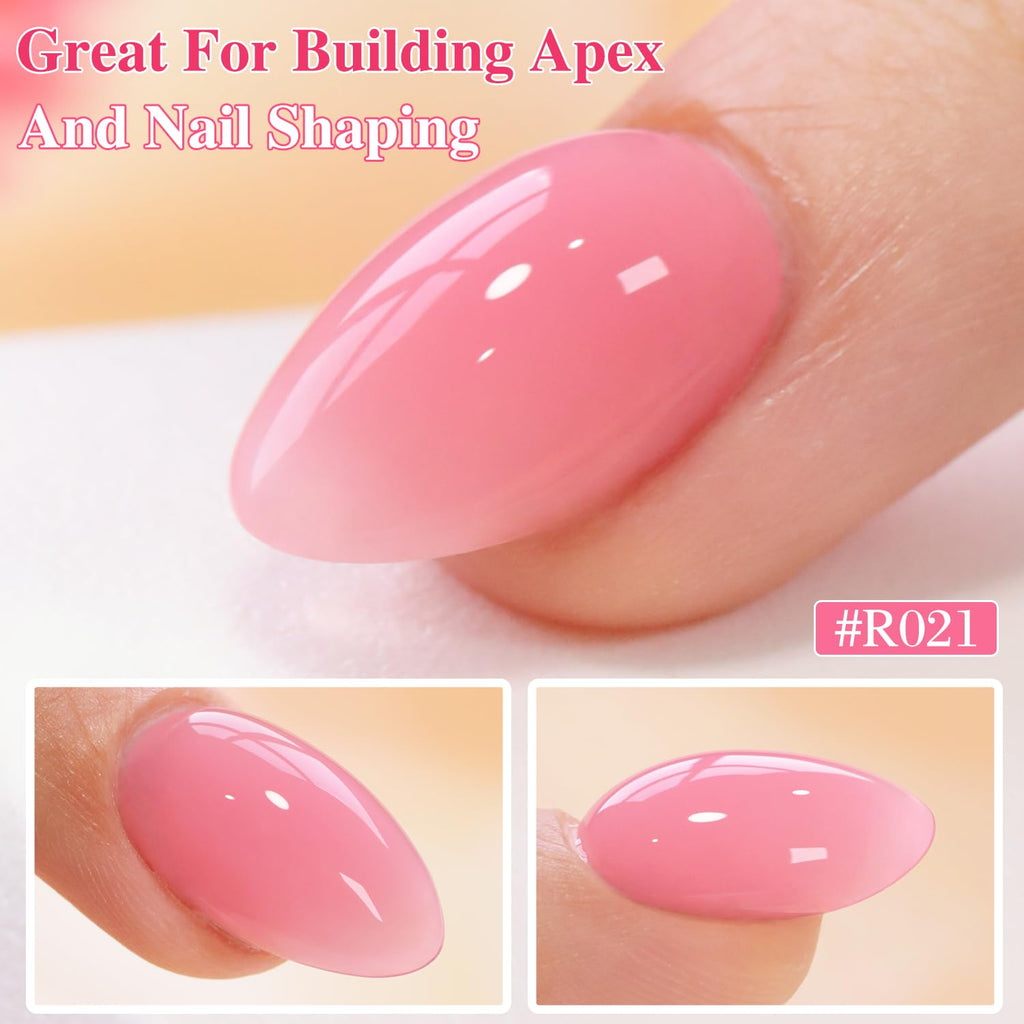 Rubber Base Gel Polish Set Nail Strengthener Builder Gel 6 x 15 mL