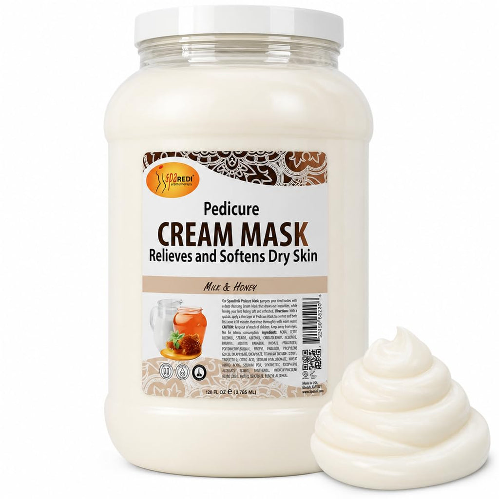 SPA REDI Body and Foot Cream Mask, Milk & Honey, 16 Fl Oz