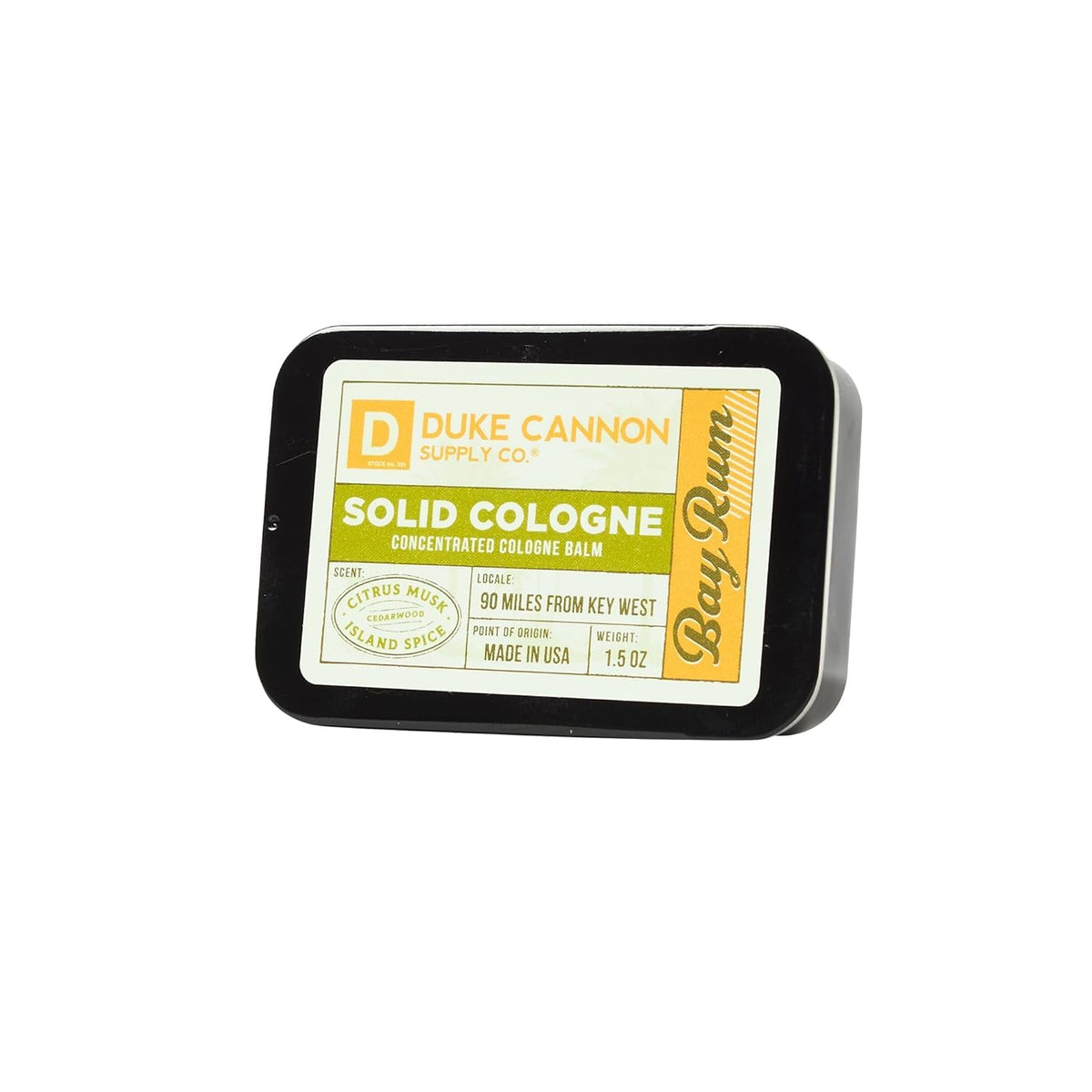 Duke Cannon Bay Rum Solid Cologne Balm for Men, 1.5 oz