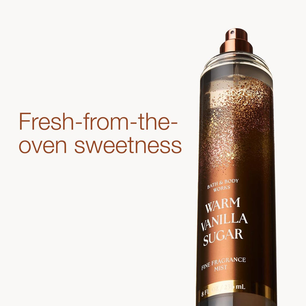Bath & Body Works Warm Vanilla Sugar Fine Fragrance Mist Body Spray, 8 fl oz - 2 Pack