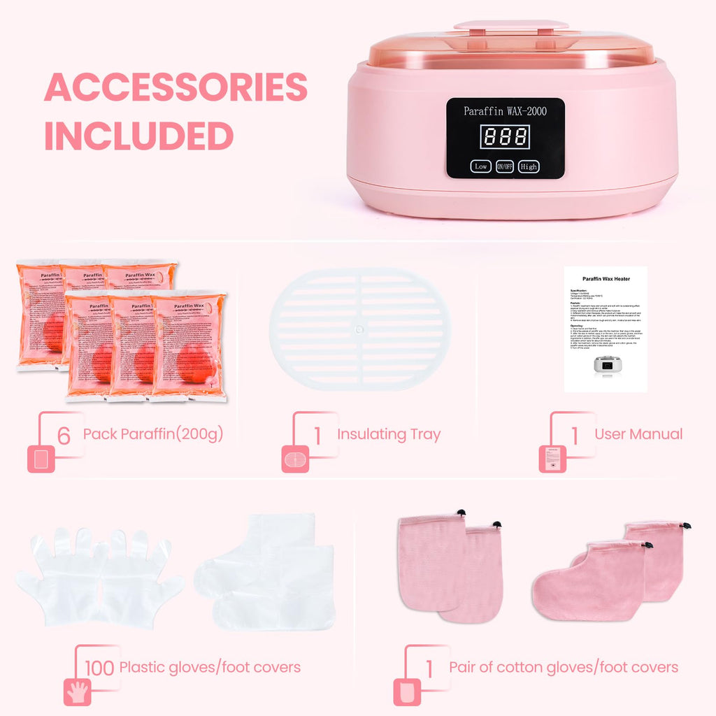 Paraffin Wax Machine Kit for Hands and Feet, 3500ml Hot Wax Bath
