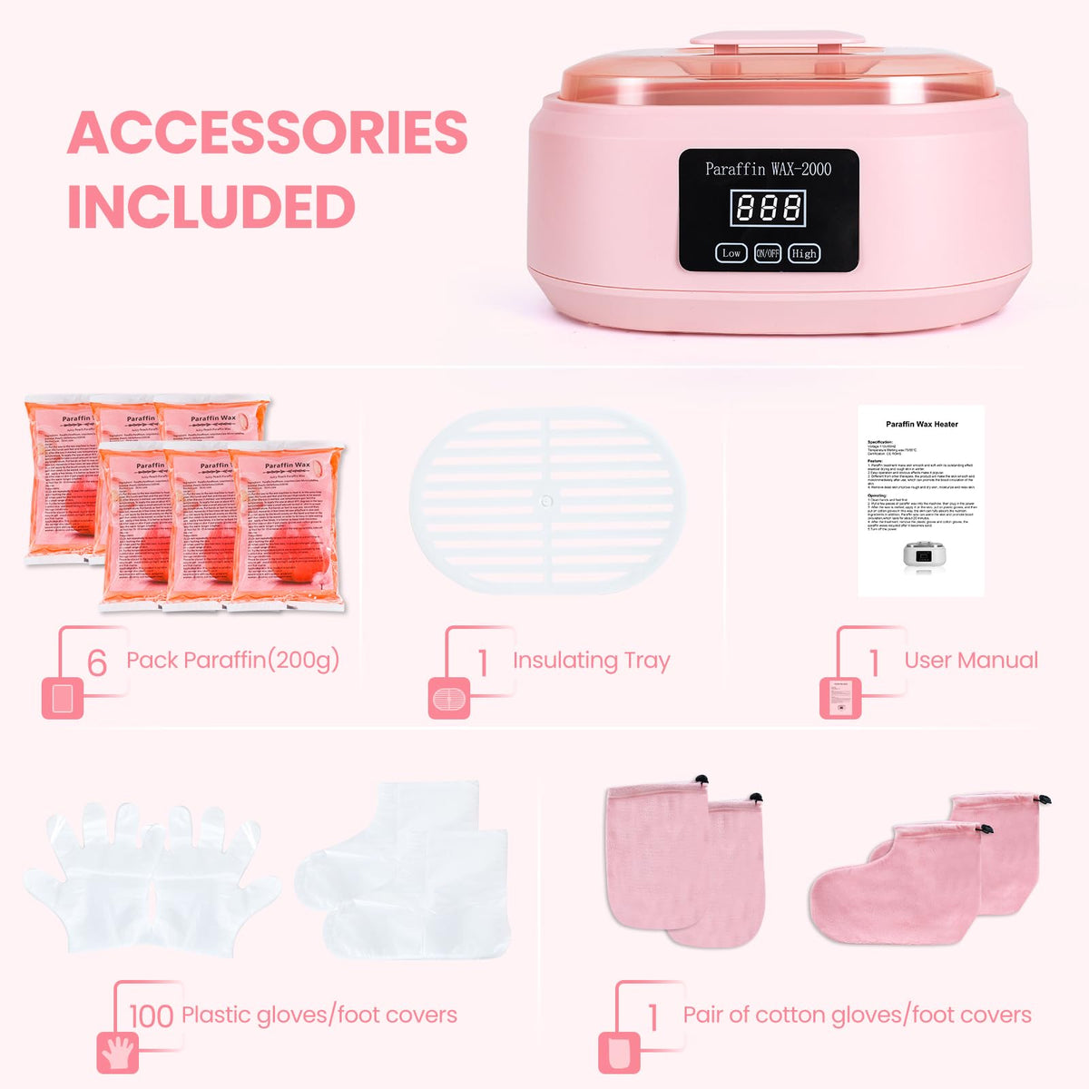 Paraffin Wax Machine Kit for Hands and Feet, 3500ml Hot Wax Bath