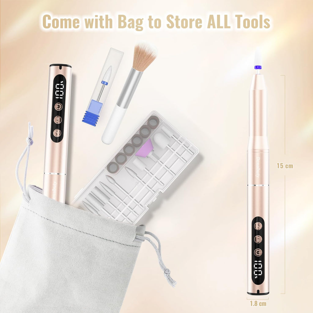 Denabuty Cordless Electric Nail Drill with LCD Display