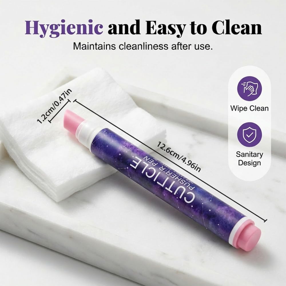 4-in-1 Cuticle Pusher Pen with Micro-Dosing Oil and Ceramic Tip