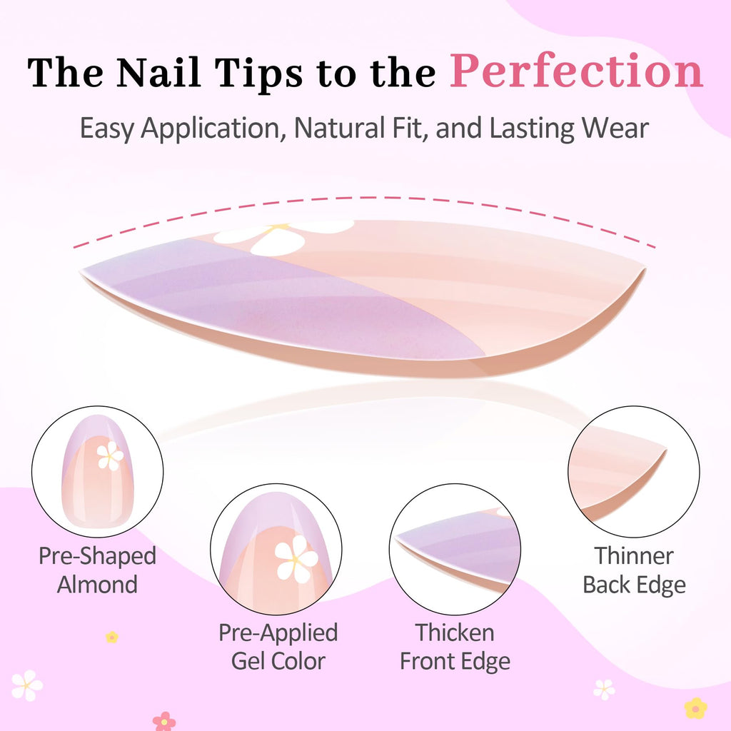 Kids Press-On Nail Kit with Adhesives and Nail Tools