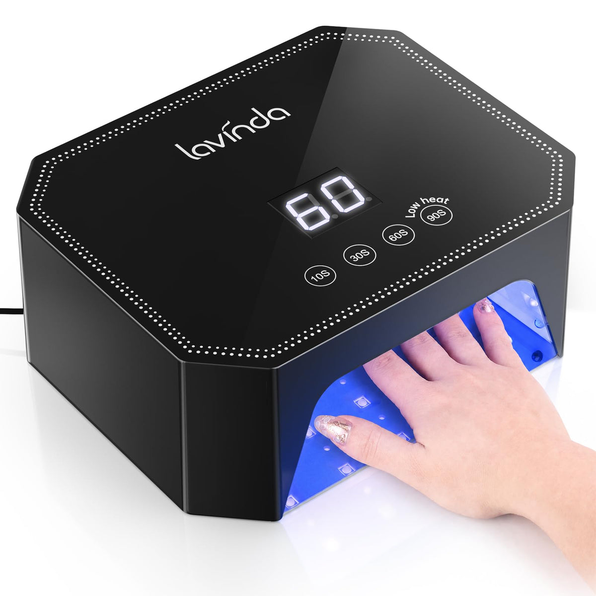 Lavinda 54W UV LED Nail Lamp with LCD Display and Auto Sensor