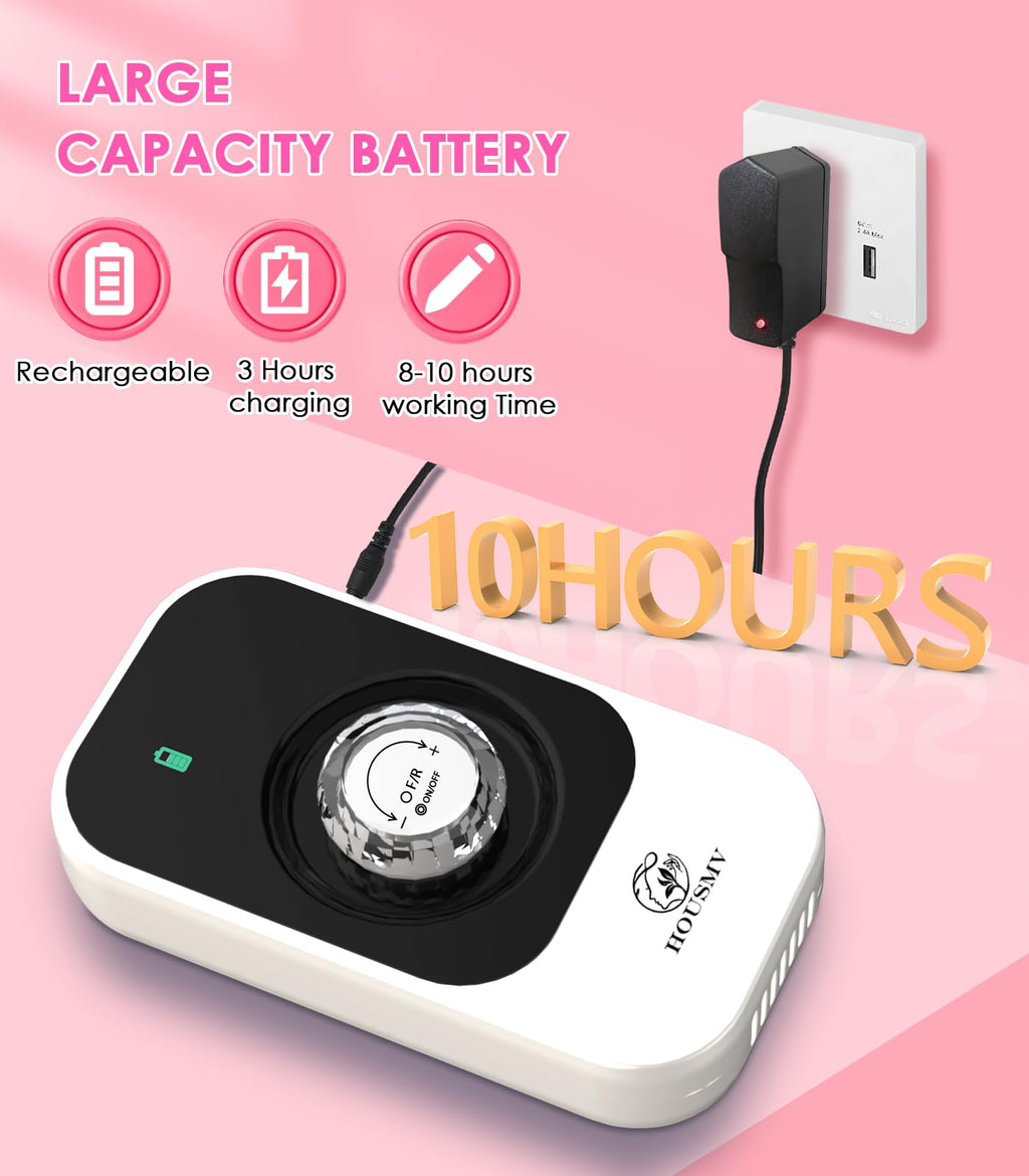 Portable Rechargeable Nail Drill Machine, 40,000 RPM Electric E-File Kit