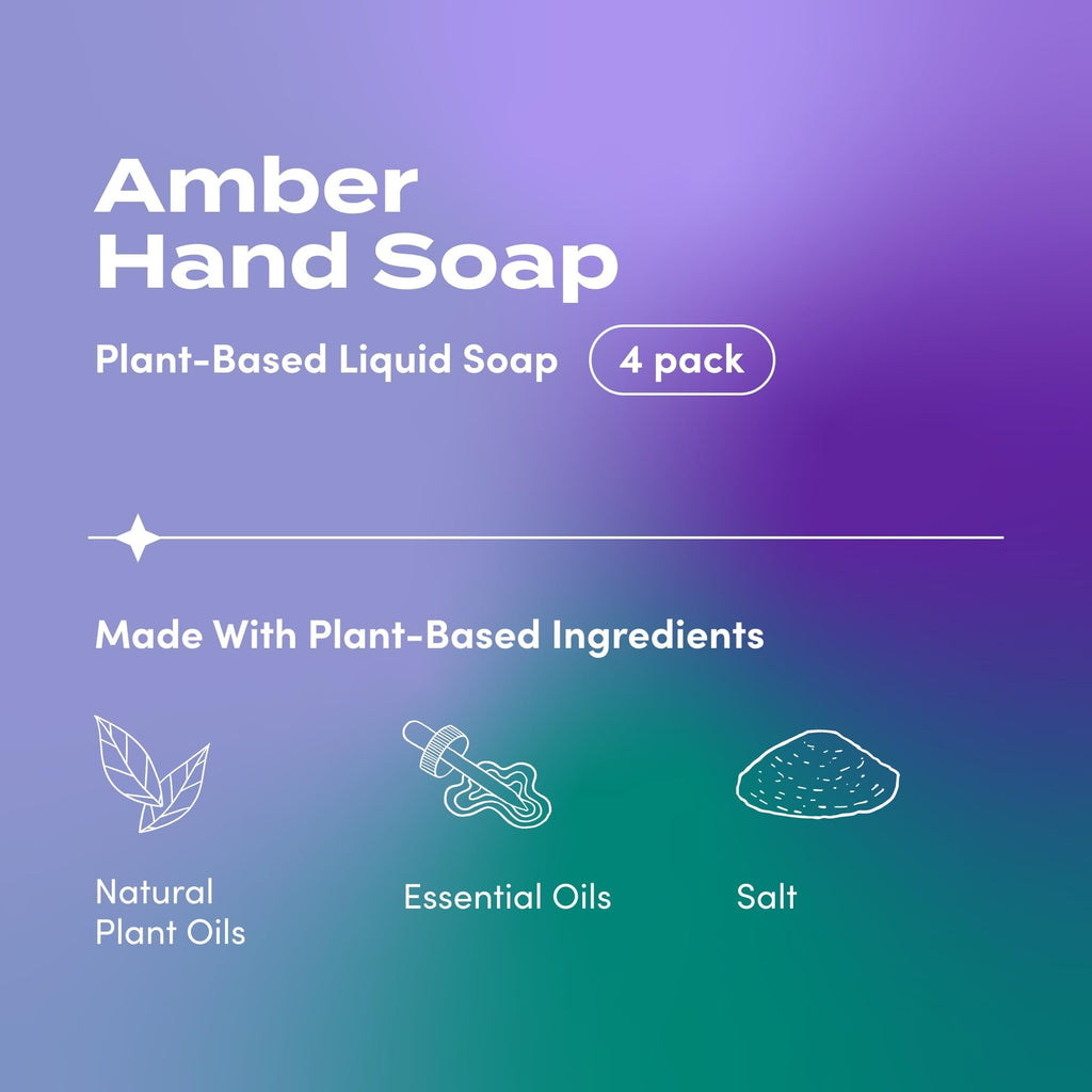 Zum Indigo Wild Amber Hand Soap Natural Liquid Soap 12 oz 4 Pack