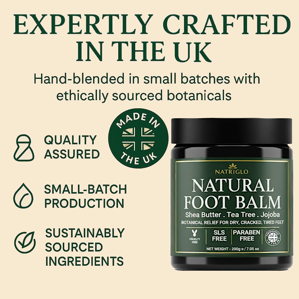 Organic Tea Tree Foot Balm for Dry, Cracked Feet and Heels