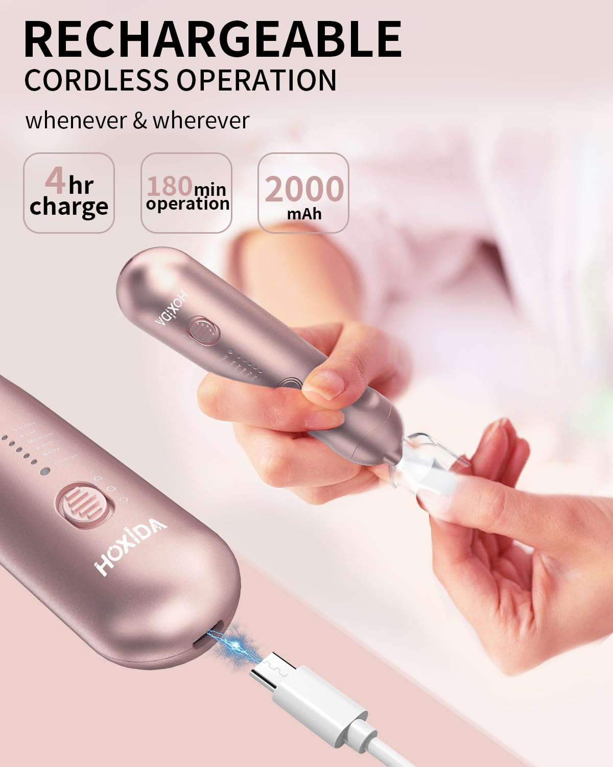 Hoxida Cordless Electric Nail Grinder Manicure Pedicure Kit