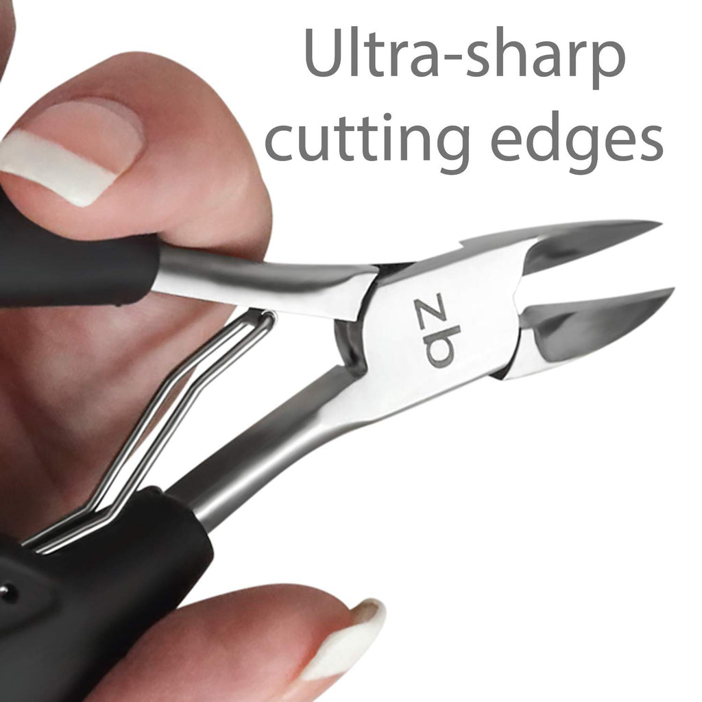 Zizzili Basics Thick Toenail Clippers with Black Easy-Grip Handle