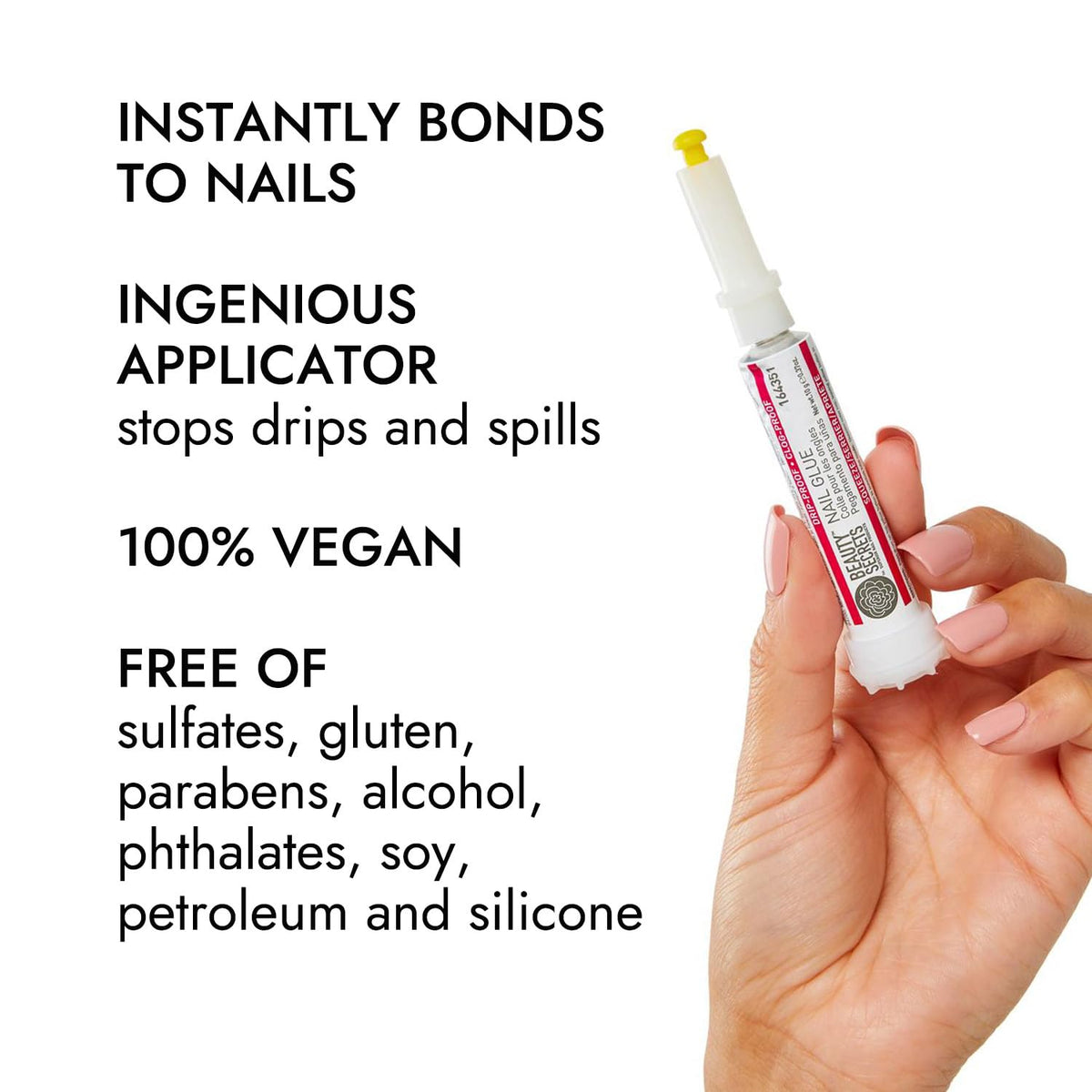 Beauty Secrets Nail Glue Pen, Drip- and Clog-Resistant Formula