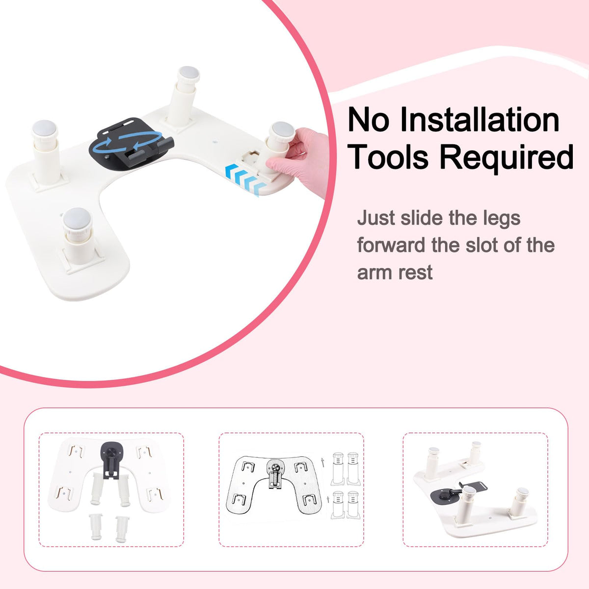 Nail Tech Arm Rest with Foldable Phone Holder