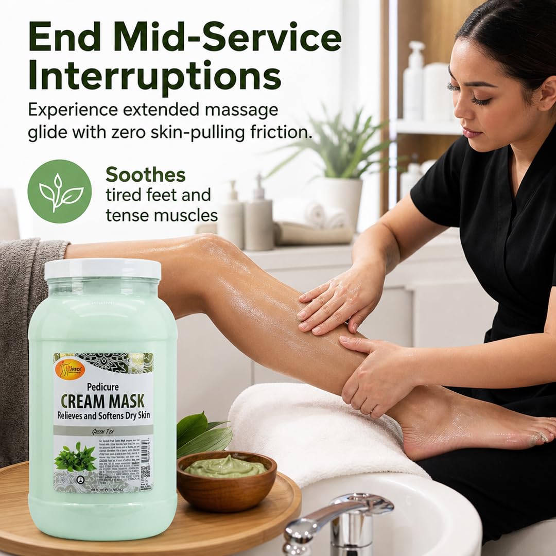 SPA REDI Green Tea Pedicure Mask with Hyaluronic Acid & Comfrey, 128 oz