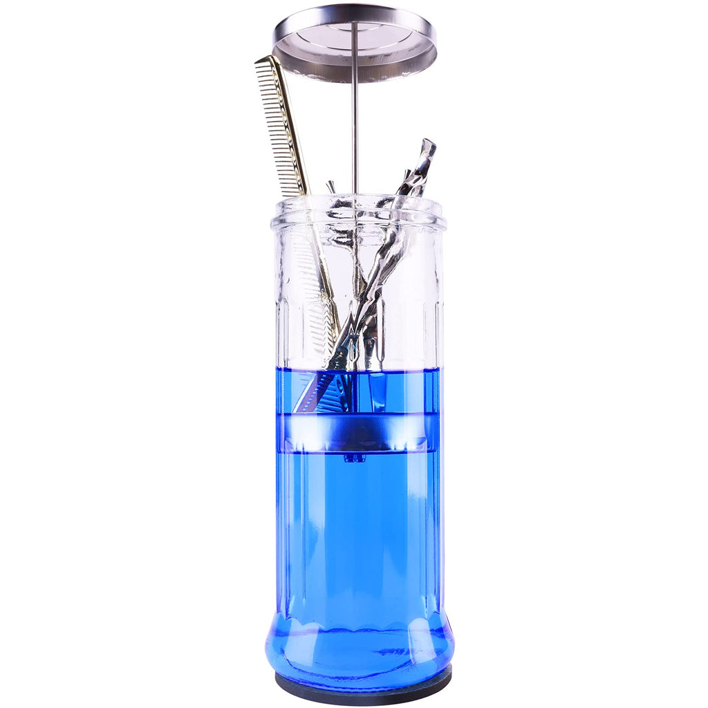 Glass Disinfectant Jar with Stainless Steel Basket, 50 Oz