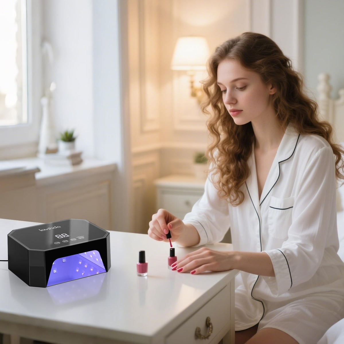 Lavinda 54W UV LED Nail Lamp with LCD Display and Auto Sensor