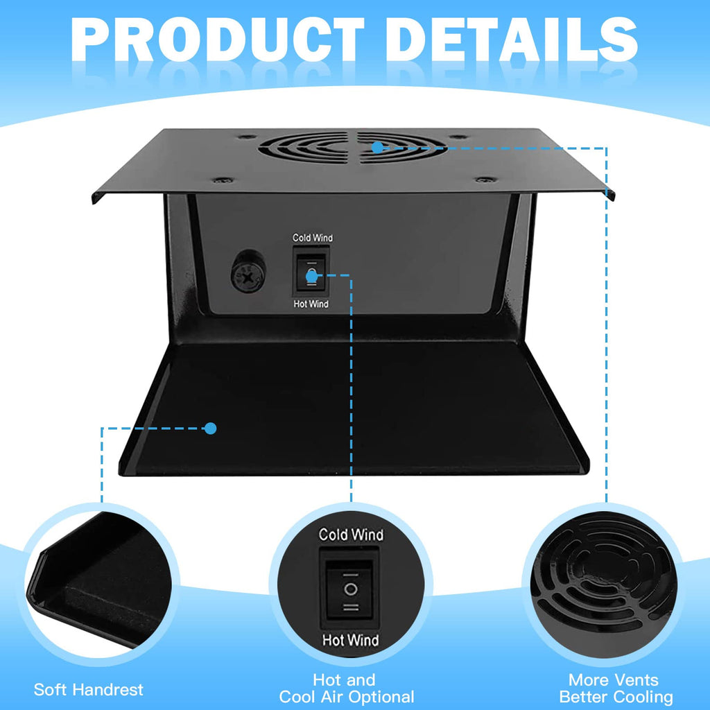 Nail Dryer Fan for Gel and Regular Polish, 110V 300W Hot & Cool Air