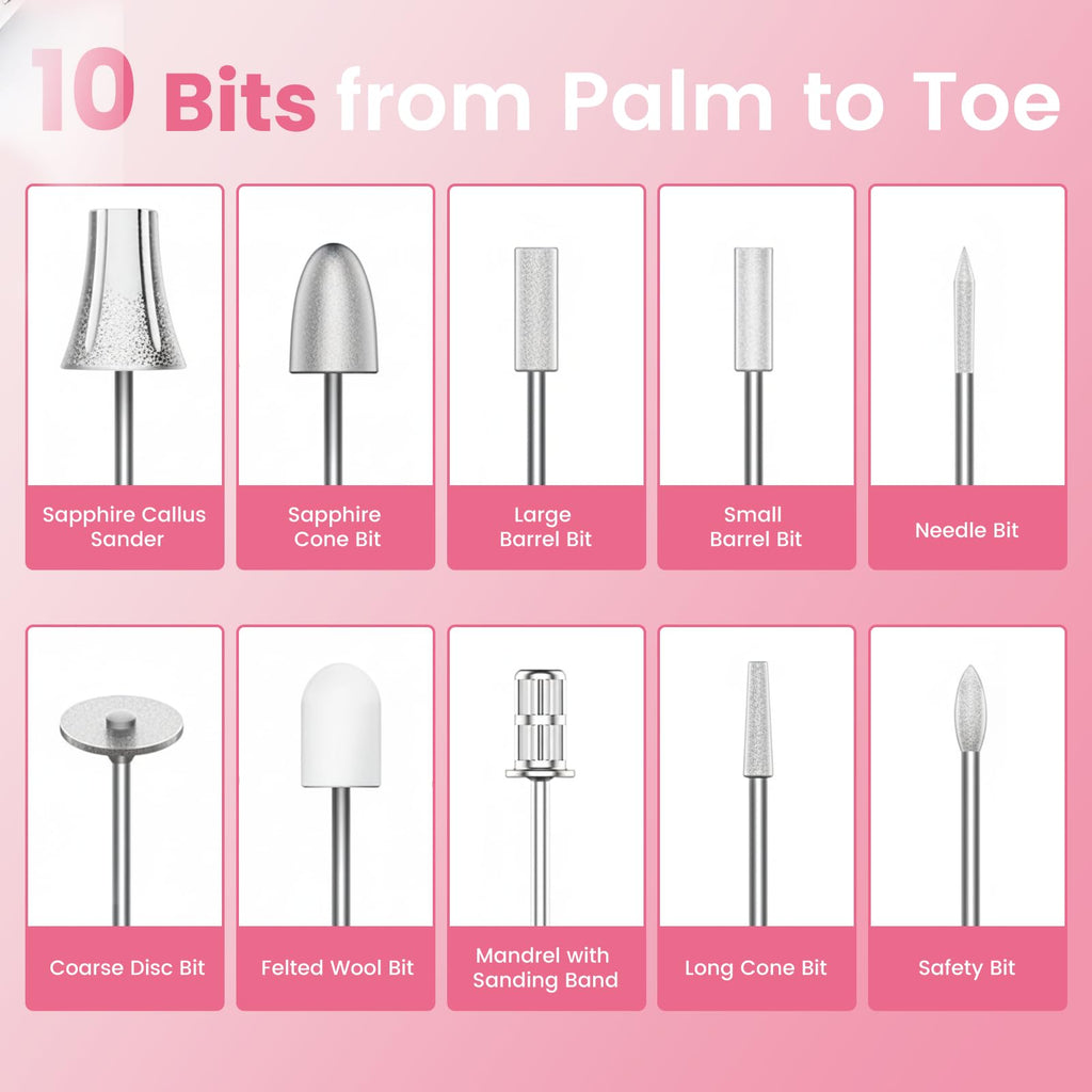 Merloly Cordless Electric Nail Drill Kit with LED Light