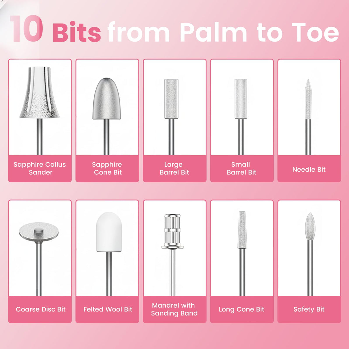 Merloly Cordless Electric Nail Drill Kit with LED Light