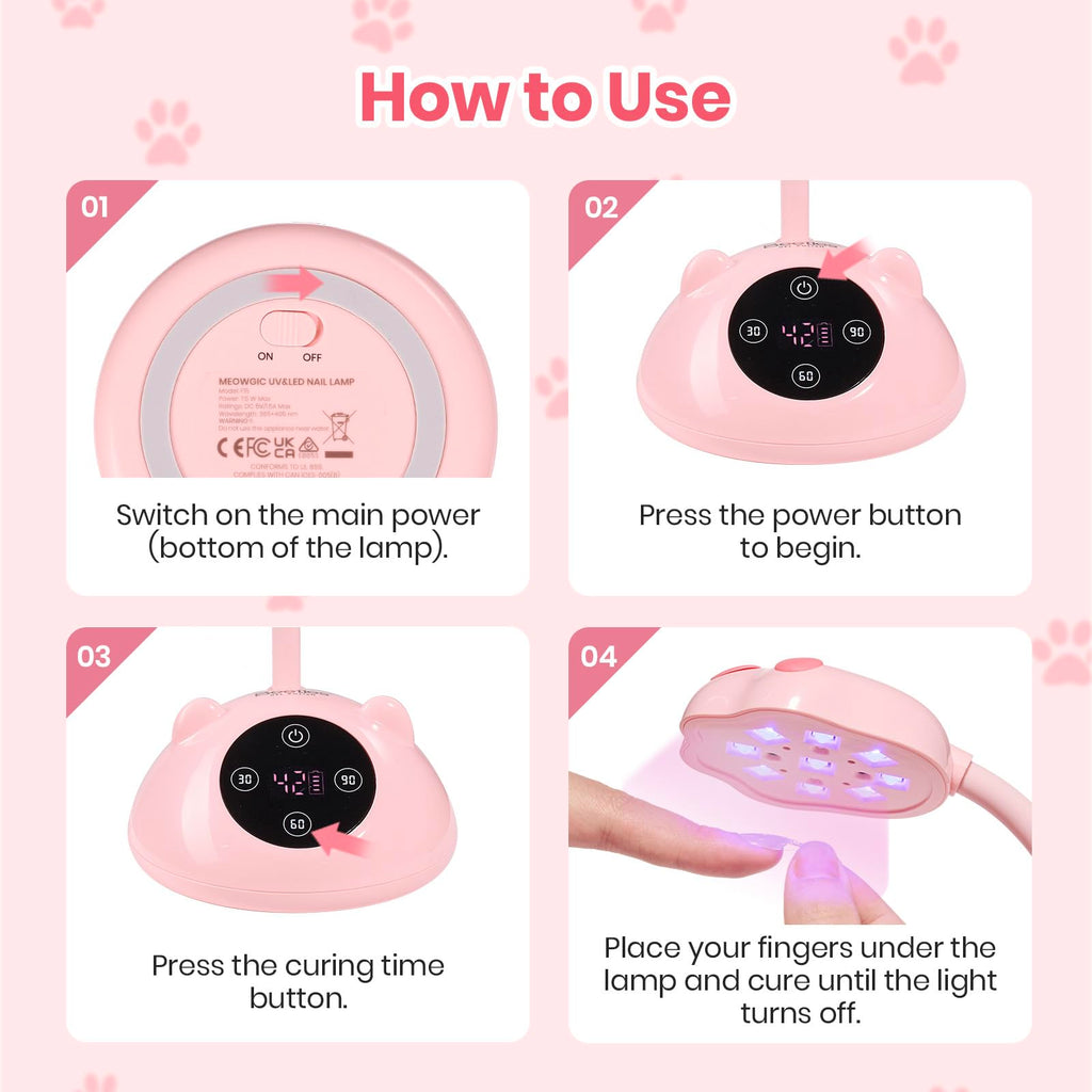 Meowgic Mini Cordless UV LED Nail Lamp