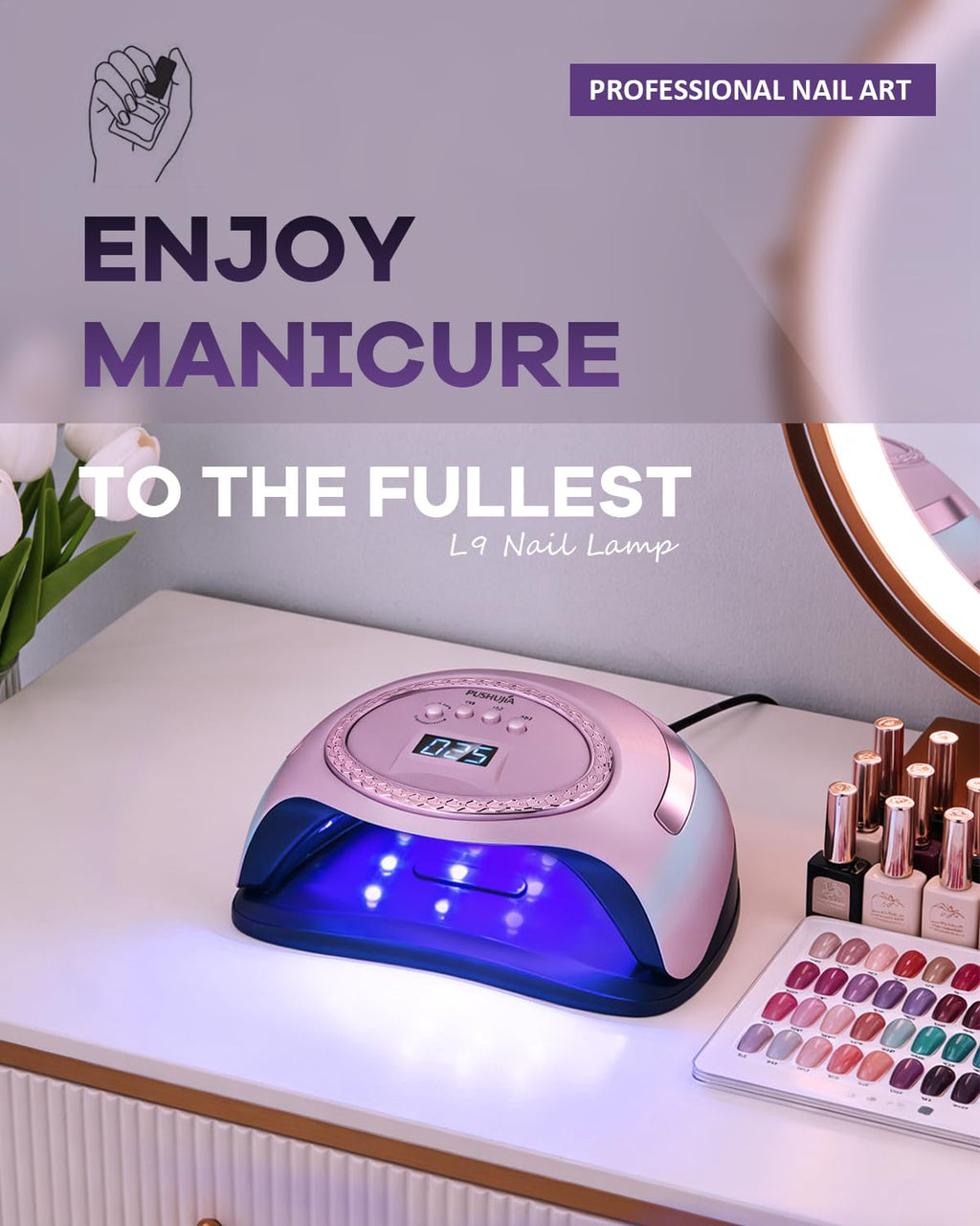 Professional 288W UV LED Nail Lamp for Gel Nails with Auto Sensor