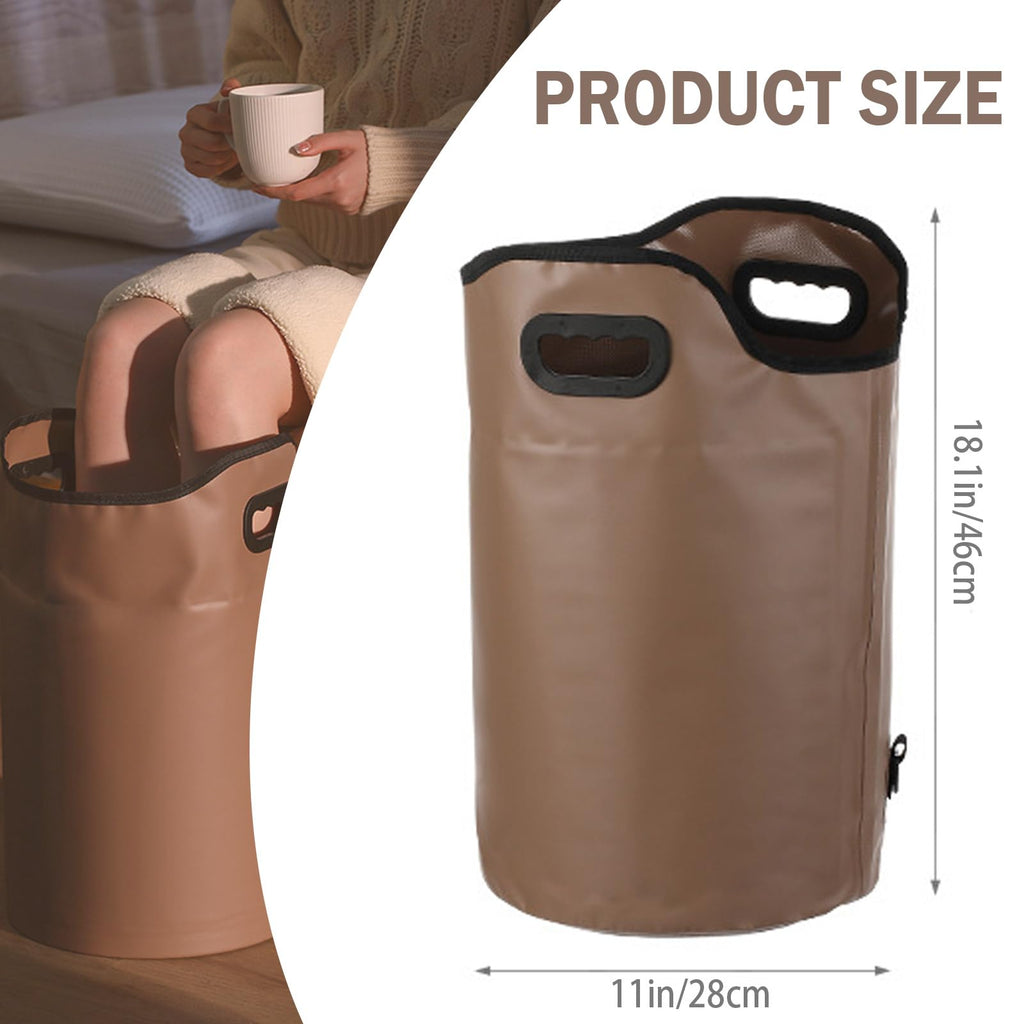 Collapsible Foot Bath Basin with Drainage Hole and Handles