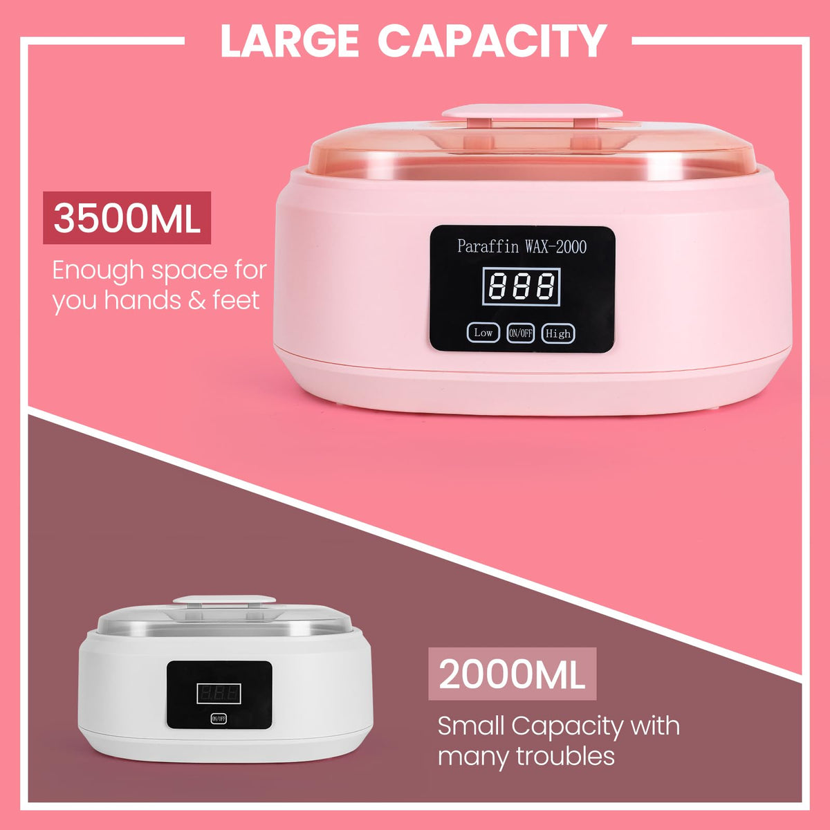 Paraffin Wax Machine Kit for Hands and Feet, 3500ml Hot Wax Bath