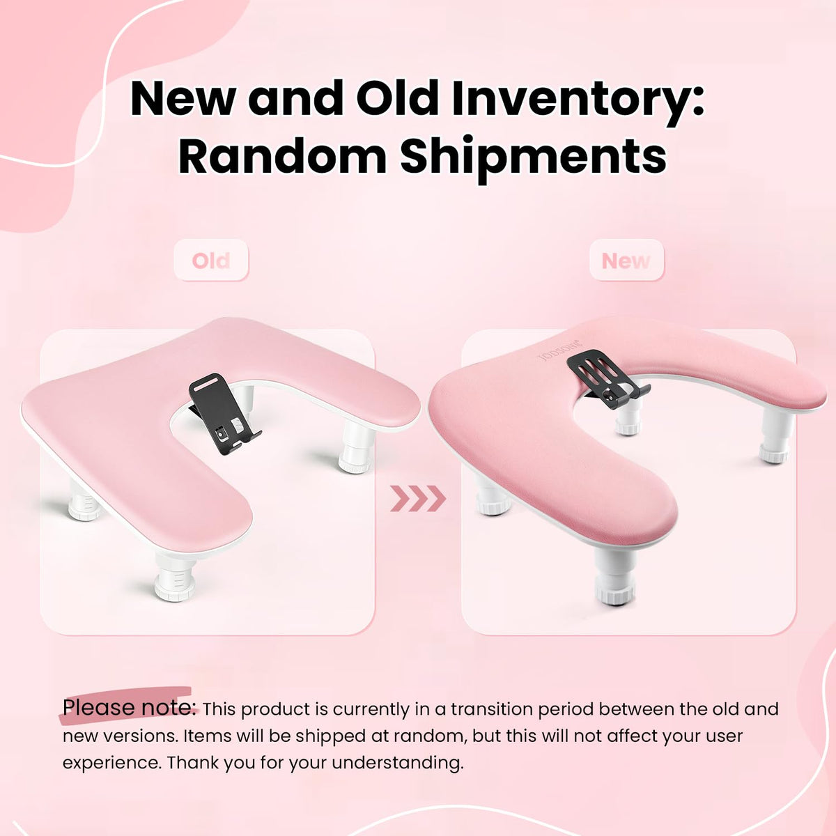 JODSONE U-Shaped Manicure Hand Rest with Rotating Phone Holder