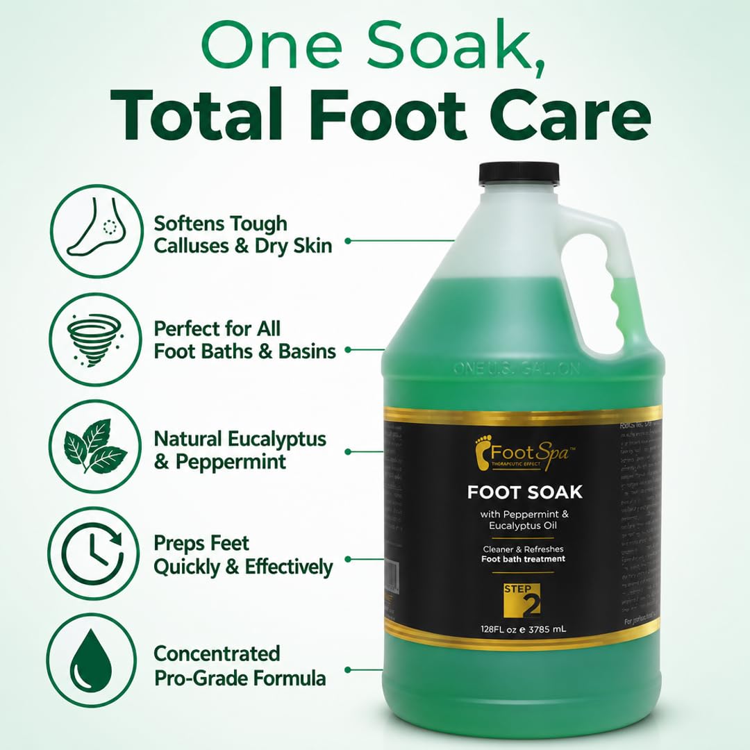 Foot Spa Foot Soak with Eucalyptus and Peppermint Oil, 128 Oz Gallon