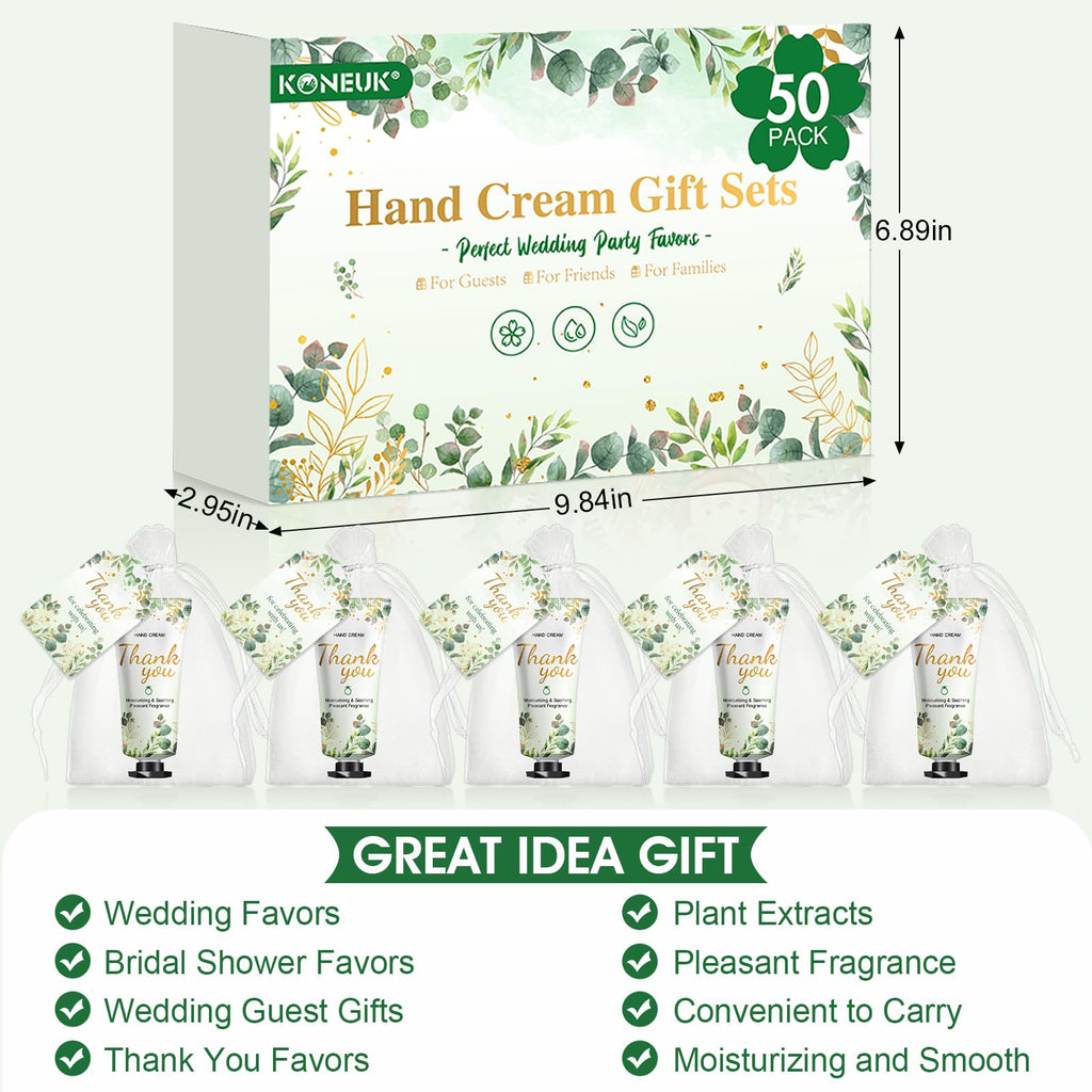 50 Pack Bulk Hand Cream Gift Sets with Organza Bags and Thank You Cards