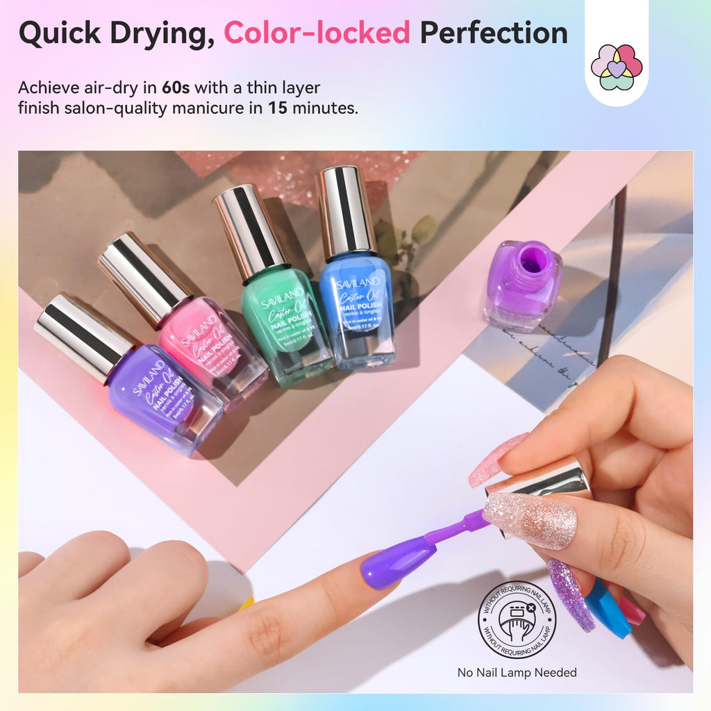 SAVILAND Macaron Quick-Dry Nail Polish Set