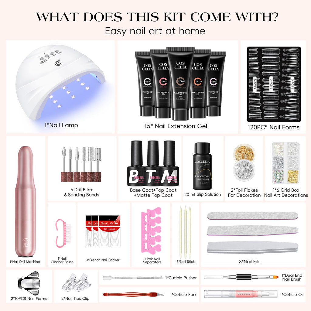 COSCELIA Poly Nail Gel Extension Kit